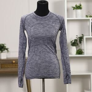 Lululemon Swiftly Tech Long Sleeve – Navy Grey Size Small Thumbholes Athlesiure